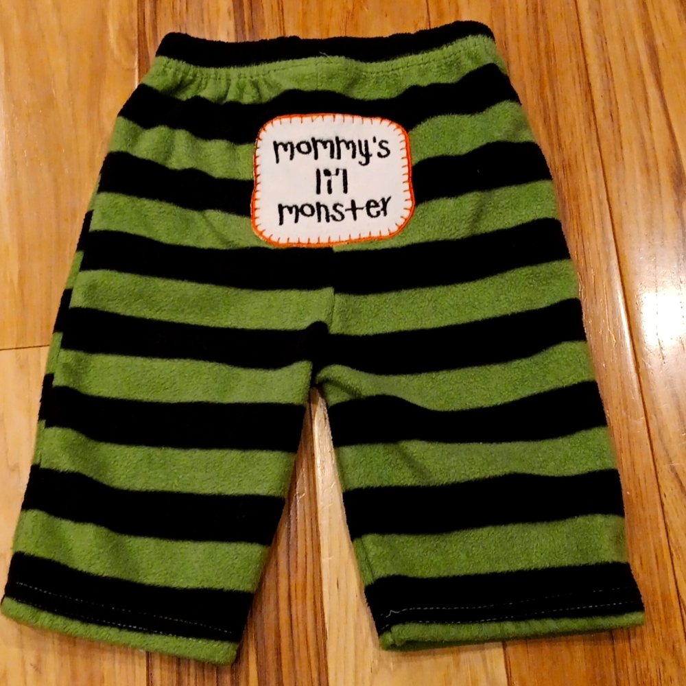 Baby Halloween pants, soft and warm, bonbebe, 3-6 months, dark blue and green.